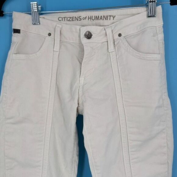 Citizens of Humanity Womens Low Rise Moto Utility Skinny Jeans Off White Size 25 - Picture 8 of 10